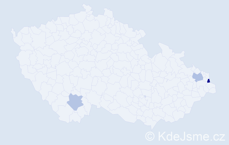 Příjmení: 'Kollarczyková', počet výskytů 5 v celé ČR