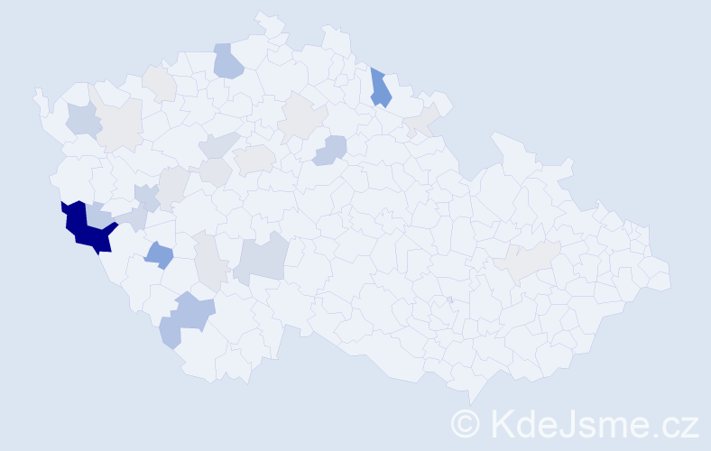 Příjmení: 'Rojt', počet výskytů 84 v celé ČR