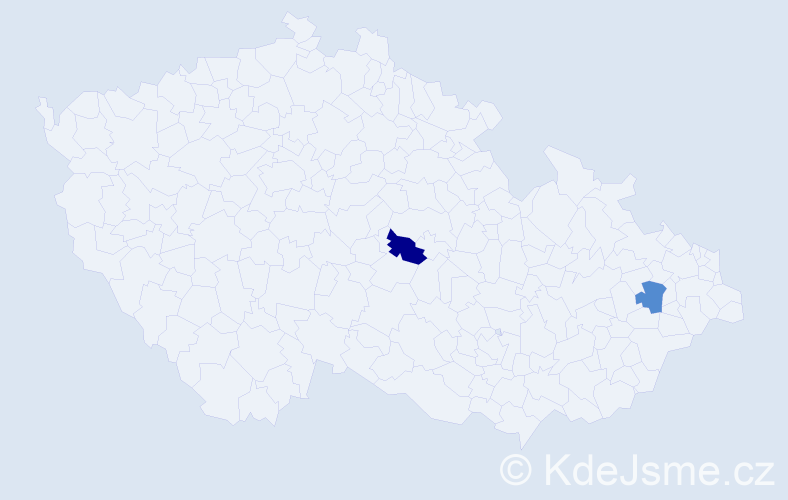 Příjmení: 'Bristow', počet výskytů 2 v celé ČR