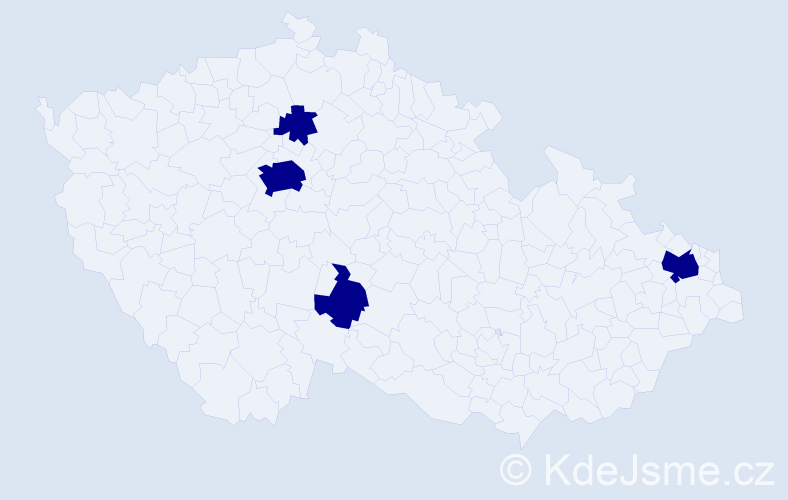 Příjmení: 'Dudyak', počet výskytů 4 v celé ČR