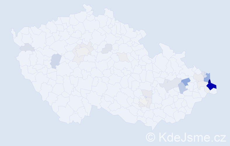 Příjmení: 'Niemiec', počet výskytů 123 v celé ČR