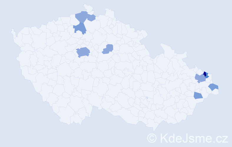 Příjmení: 'Panaš', počet výskytů 21 v celé ČR