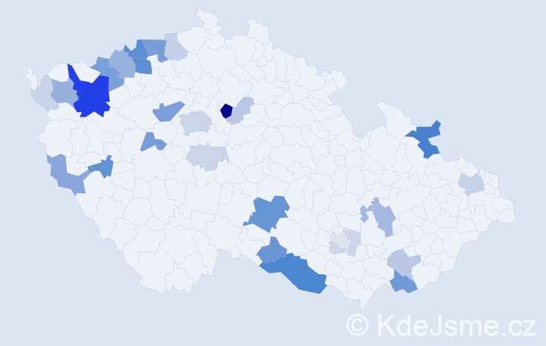 Příjmení: 'Hricko', počet výskytů 110 v celé ČR