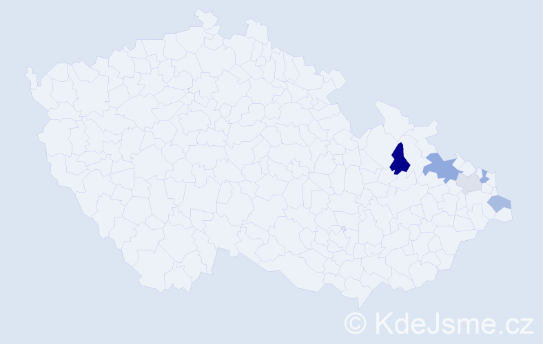 Příjmení: 'Lazarczyková', počet výskytů 7 v celé ČR