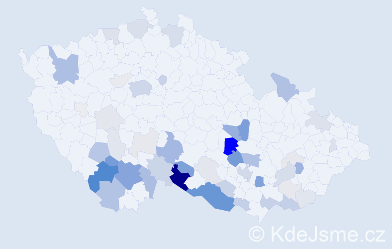 Příjmení: 'Lahodná', počet výskytů 171 v celé ČR