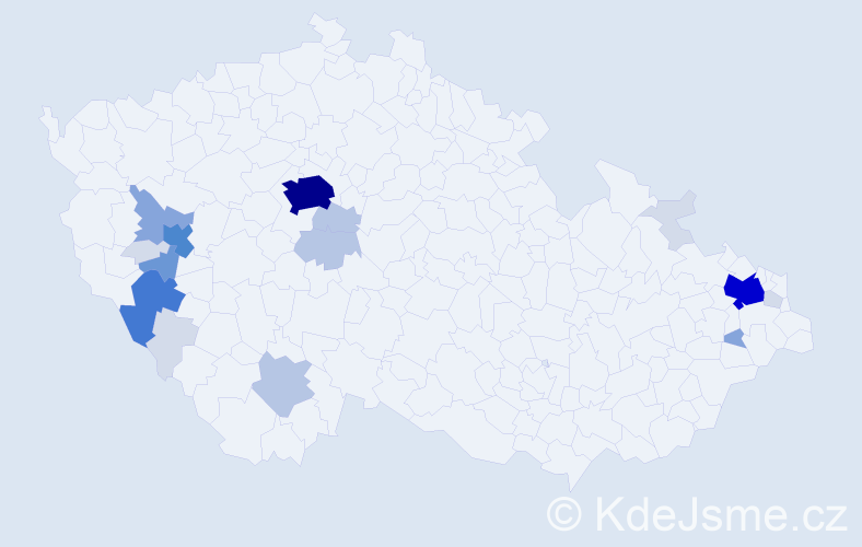 Příjmení: 'Velkoborská', počet výskytů 73 v celé ČR