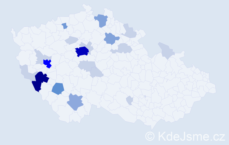 Příjmení: 'Smaha', počet výskytů 59 v celé ČR