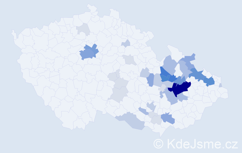 Příjmení: 'Vachutka', počet výskytů 137 v celé ČR