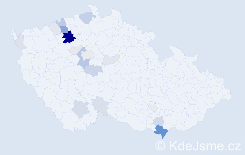 Příjmení: 'Sem', počet výskytů 67 v celé ČR