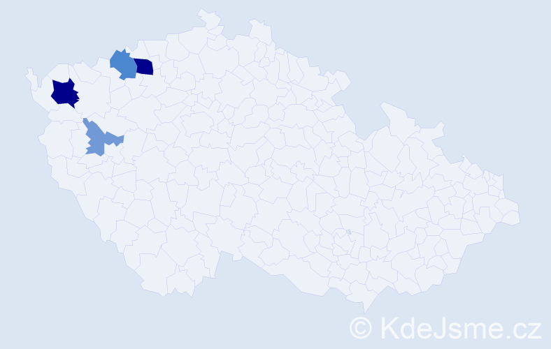 Příjmení: 'Knaf', počet výskytů 17 v celé ČR