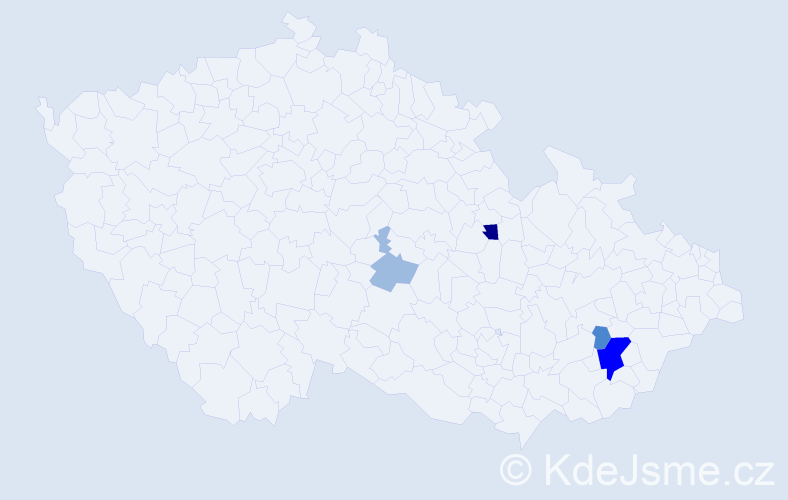 Příjmení: 'Podvala', počet výskytů 10 v celé ČR