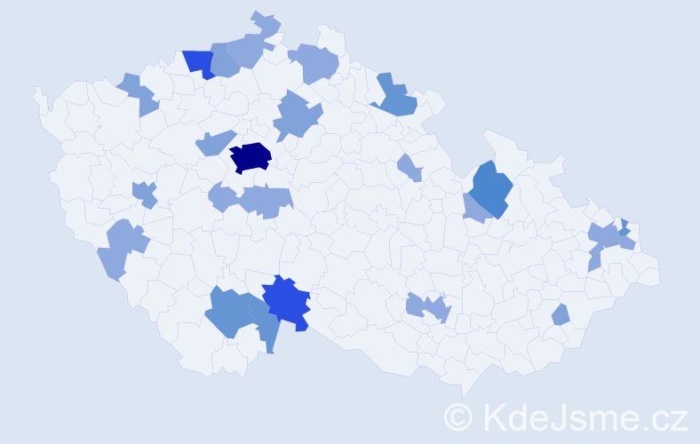 Příjmení: 'Töröková', počet výskytů 60 v celé ČR
