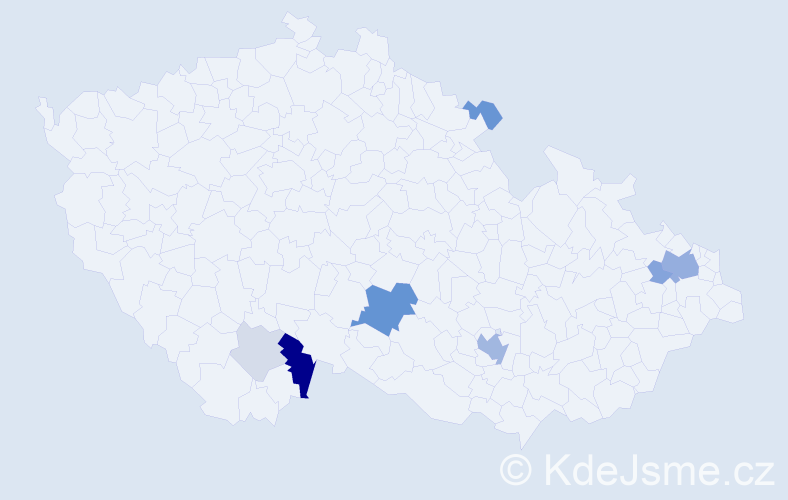 Příjmení: 'Weselý', počet výskytů 24 v celé ČR