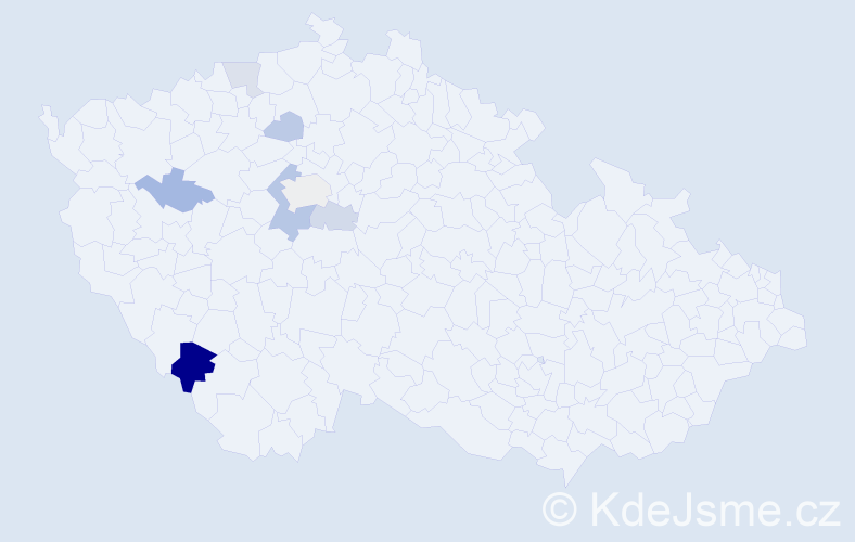 Příjmení: 'Kurylová', počet výskytů 13 v celé ČR