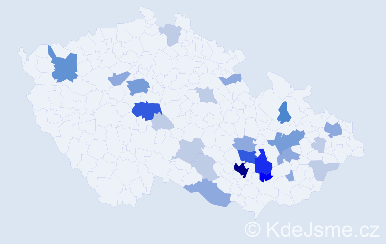 Příjmení: 'Rešková', počet výskytů 73 v celé ČR