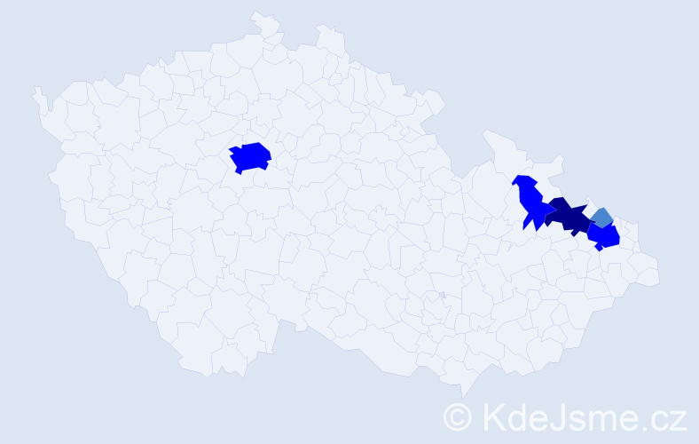 Příjmení: 'Feret', počet výskytů 10 v celé ČR