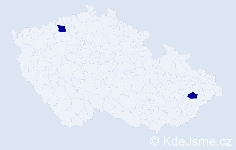 Příjmení: 'Trůnečková', počet výskytů 2 v celé ČR