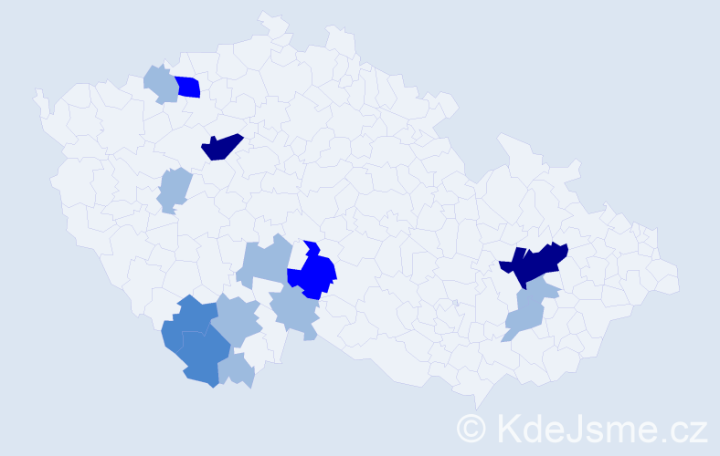 Příjmení: 'Zborková', počet výskytů 26 v celé ČR