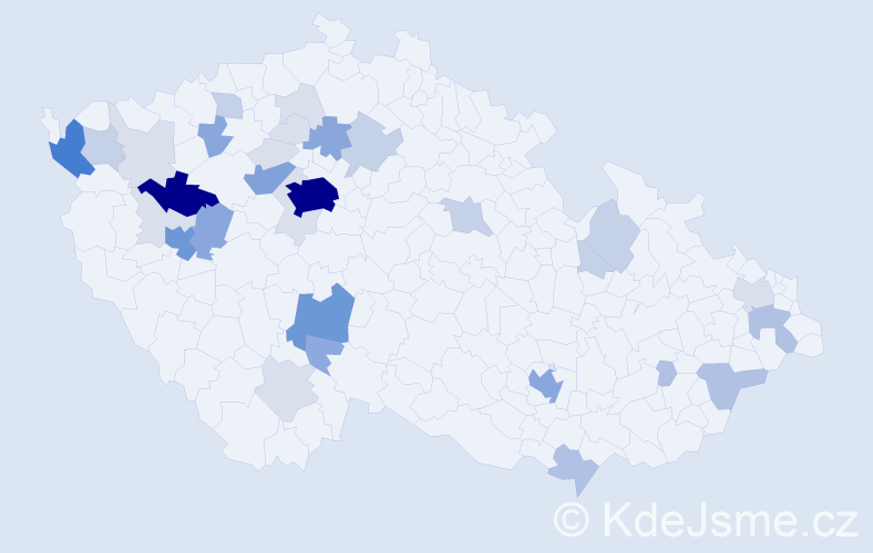 Příjmení: 'Holota', počet výskytů 136 v celé ČR