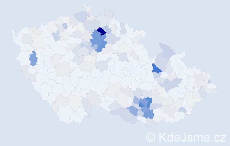 Příjmení: 'Brzobohatá', počet výskytů 675 v celé ČR