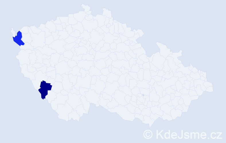 Příjmení: 'Kadzioąka', počet výskytů 5 v celé ČR