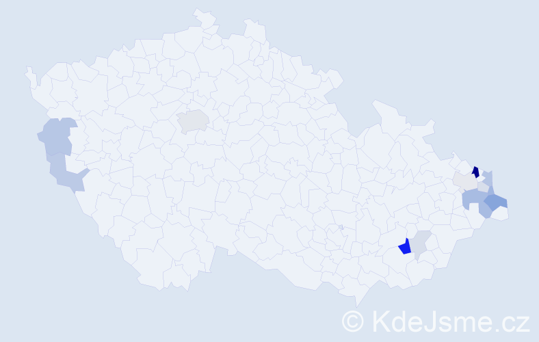 Příjmení: 'Mamicová', počet výskytů 31 v celé ČR