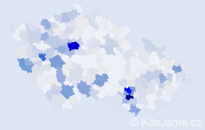 Příjmení: 'Duchoň', počet výskytů 864 v celé ČR