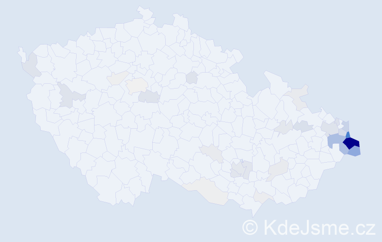 Příjmení: 'Sabela', počet výskytů 195 v celé ČR