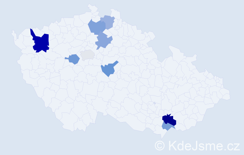 Příjmení: 'Butašová', počet výskytů 14 v celé ČR