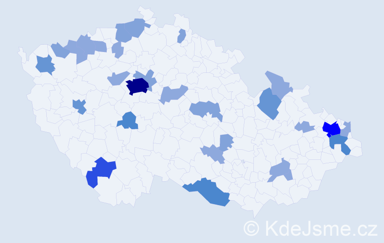Příjmení: 'Nemethová', počet výskytů 67 v celé ČR