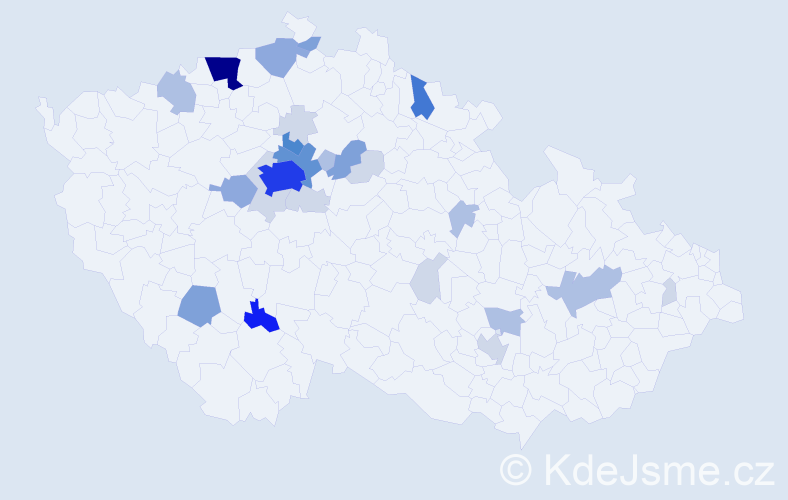 Příjmení: 'Ponec', počet výskytů 92 v celé ČR