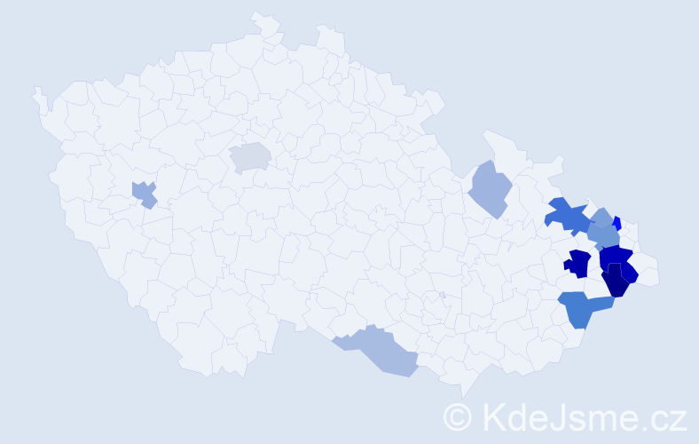 Příjmení: 'Fluxa', počet výskytů 36 v celé ČR