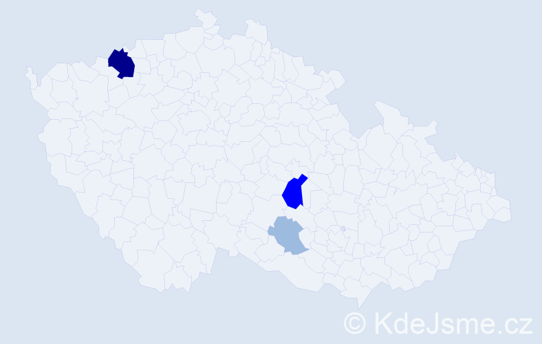 Příjmení: 'Hutlasová', počet výskytů 8 v celé ČR
