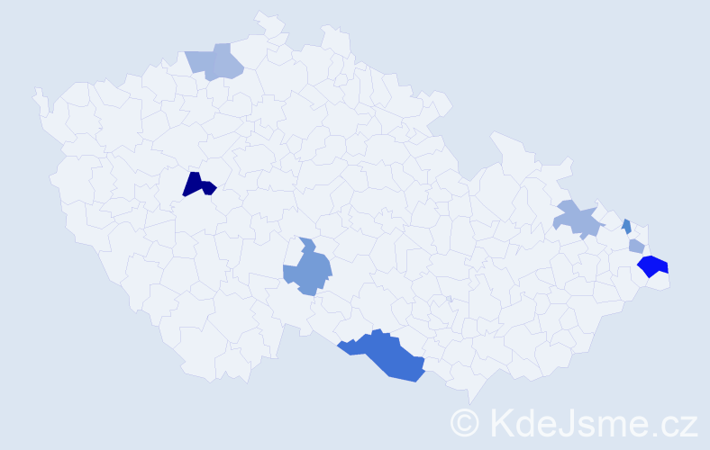 Příjmení: 'Pančura', počet výskytů 14 v celé ČR