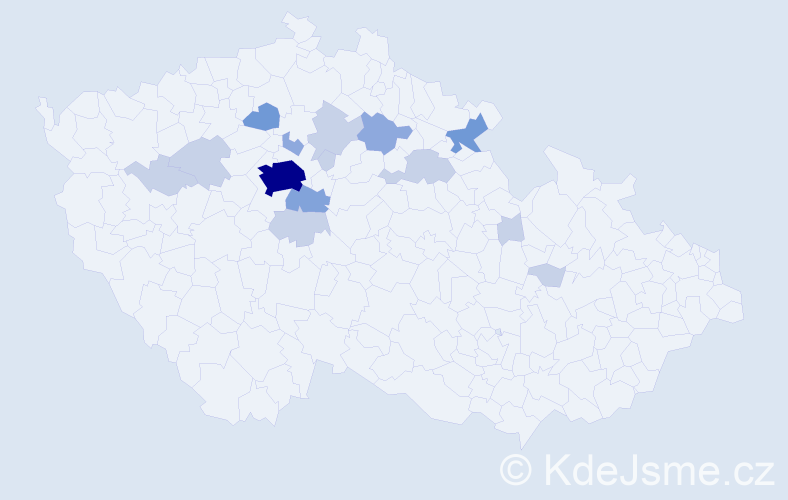 Příjmení: 'Kyryk', počet výskytů 35 v celé ČR