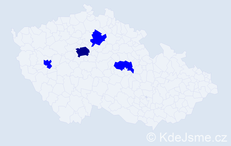 Příjmení: 'Bachynskyy', počet výskytů 5 v celé ČR