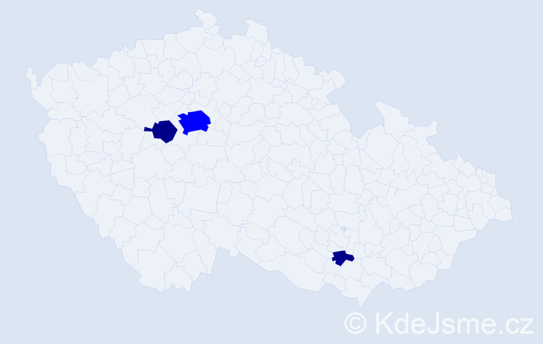 Příjmení: 'Hracho', počet výskytů 5 v celé ČR