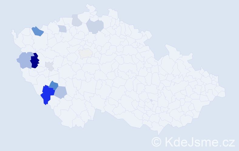 Příjmení: 'Černega', počet výskytů 16 v celé ČR