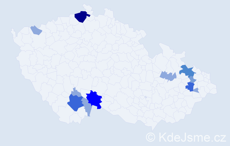 Příjmení: 'Slipková', počet výskytů 31 v celé ČR
