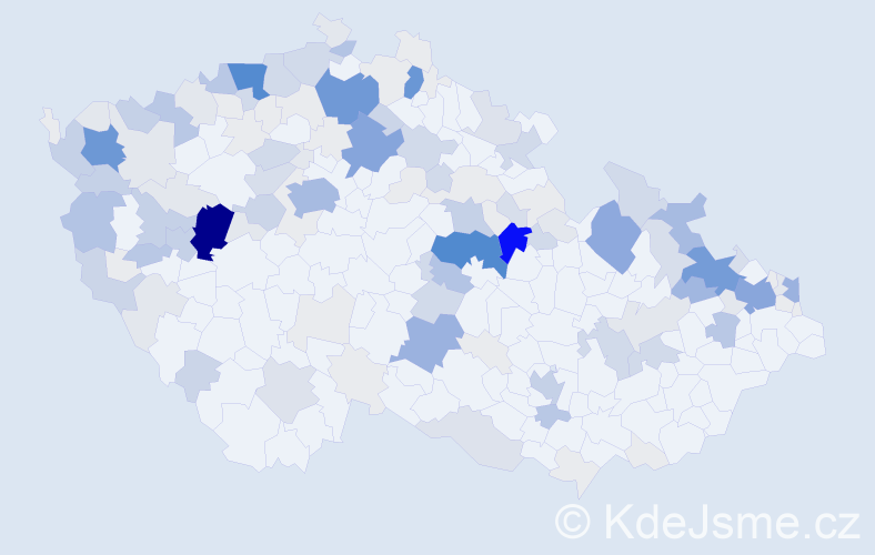 Příjmení: 'Giňa', počet výskytů 725 v celé ČR