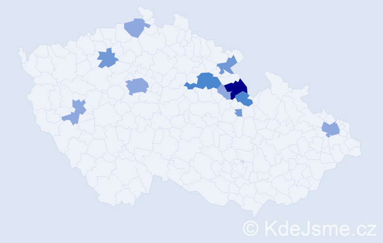 Příjmení: 'Brklová', počet výskytů 24 v celé ČR