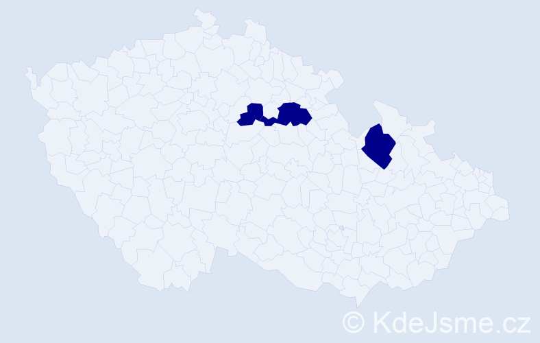 Příjmení: 'Croft', počet výskytů 3 v celé ČR
