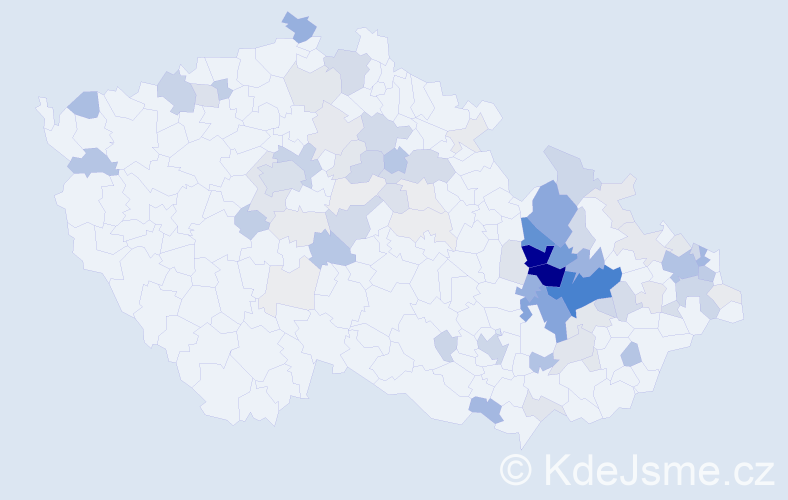 Příjmení: 'Nevrlá', počet výskytů 352 v celé ČR