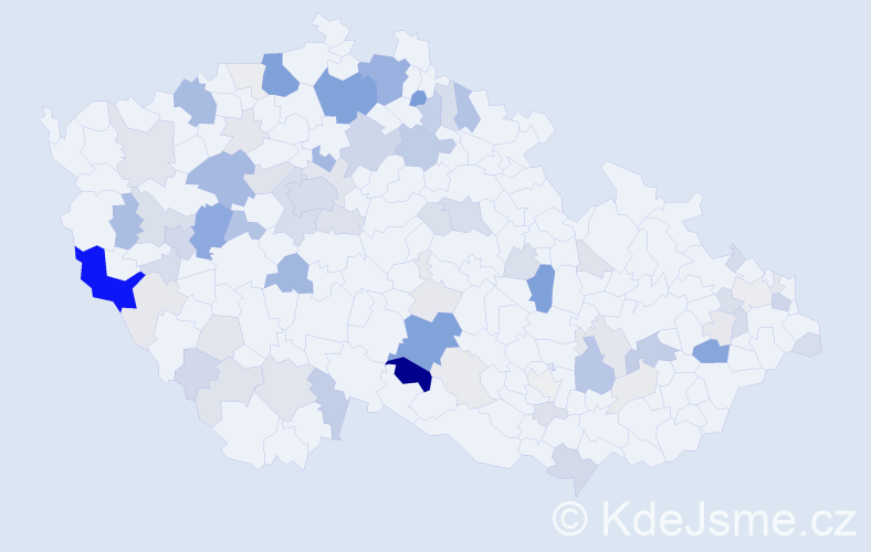 Příjmení: 'Pittnerová', počet výskytů 280 v celé ČR