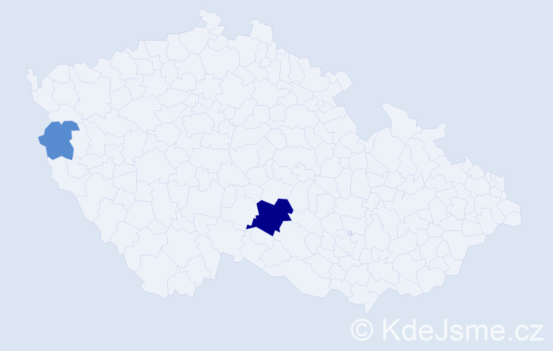 Příjmení: 'Kistler', počet výskytů 6 v celé ČR