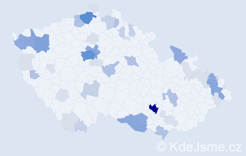 Příjmení: 'Huber', počet výskytů 138 v celé ČR