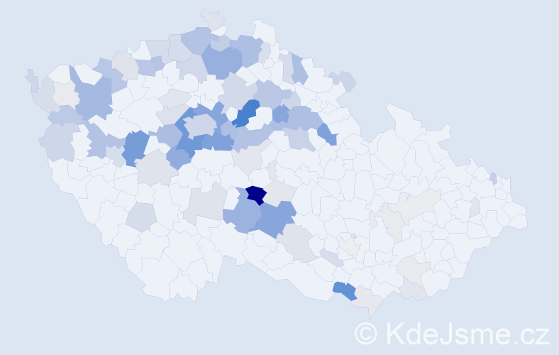 Příjmení: 'Hodačová', počet výskytů 315 v celé ČR