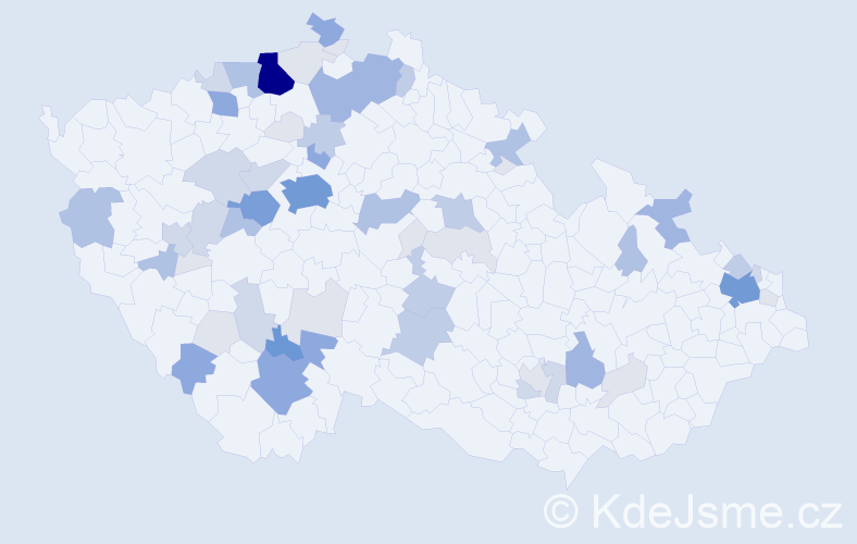 Příjmení: 'Kurej', počet výskytů 201 v celé ČR