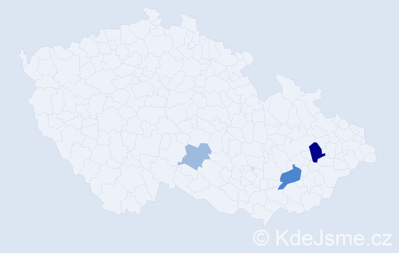 Příjmení: 'Křelková', počet výskytů 7 v celé ČR
