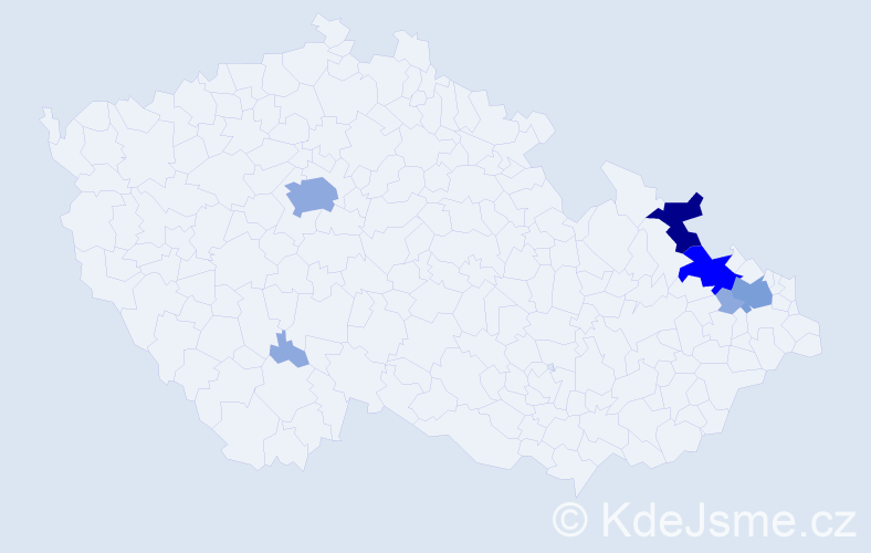 Příjmení: 'Zámarská', počet výskytů 17 v celé ČR